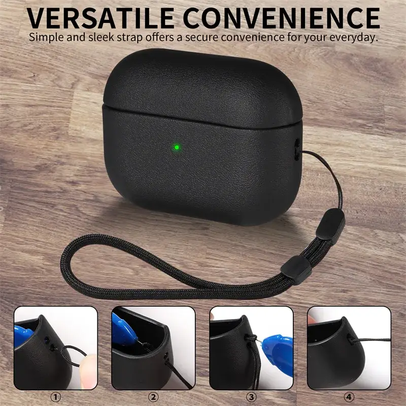 Leather Grain Case For Airpods Pro 2 For Airpods Pro 3 Case Airpods 5 4 3 Apple Bluetooth Earphone Accessories Protect Machine - Image 2