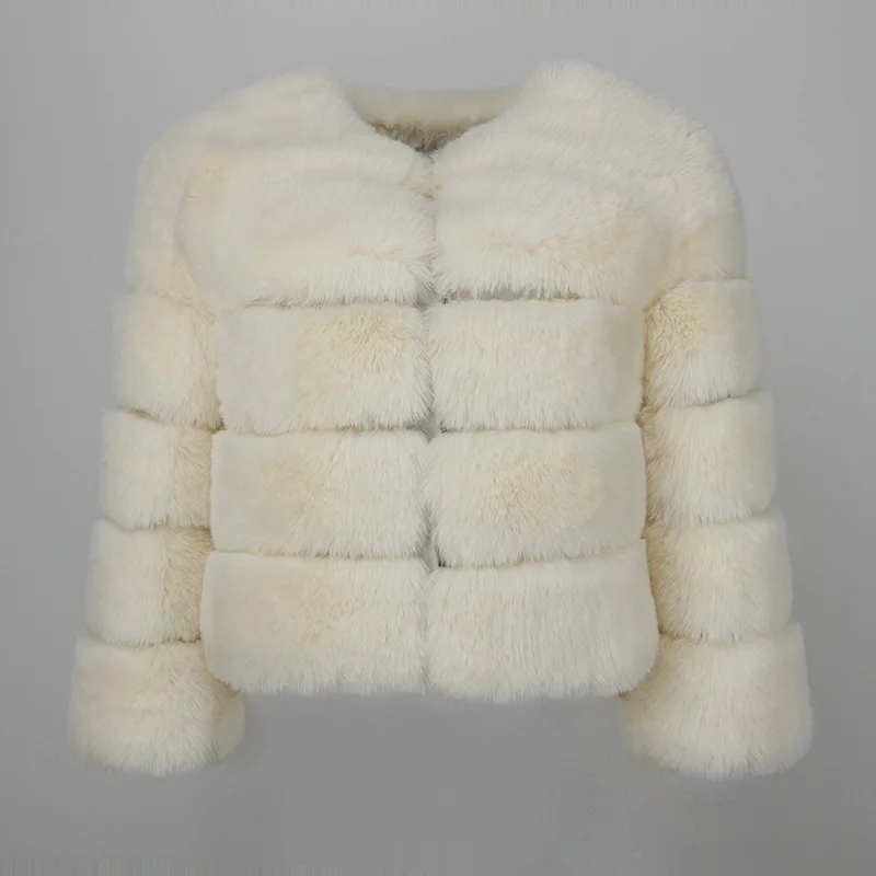 2023 New Luxury Brand Winter Jacket Women Faux Fur Coat Elegant Thick Warm Outerwear Streetwear Fake Fox Rabbit Fur Fashion