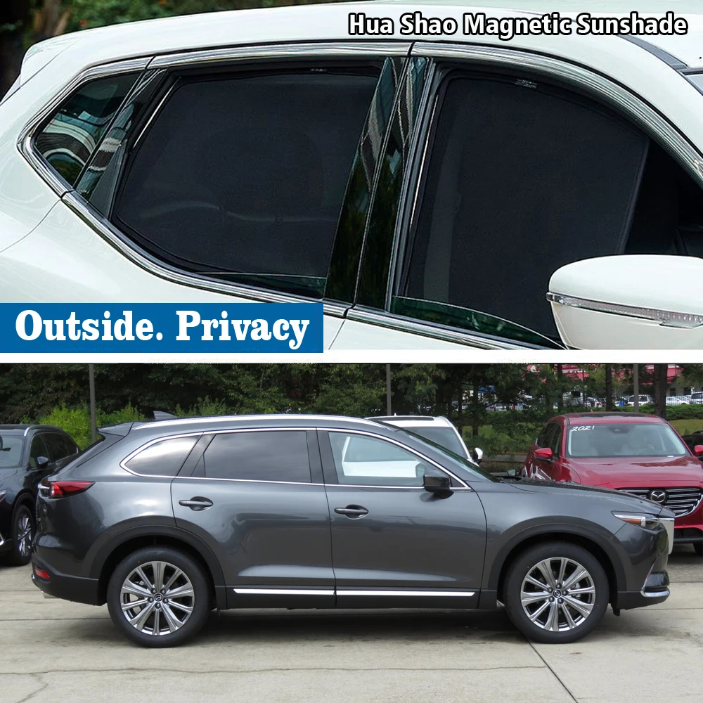 Magnetic Car Sunshade Shield Windshield Frame Curtain Sun Shade Accessories For Mazda CX-9 CX9 2016 - 2023 2022 2021 2020 2019