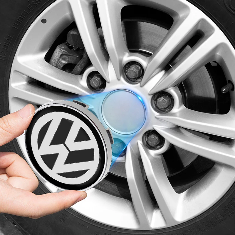 56/60mm Car Wheel Center Hub Caps Sticker Emblem For Volkswagen Motion Caddy Touareg Passat Polo Sagitar Golf-4 Magotan Polaris