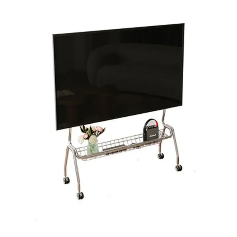 Nordic Praitt TV Bracket with Wheels Movable Floor Mounted Simple Home Living Room Furniture Monitor Hanger Stand