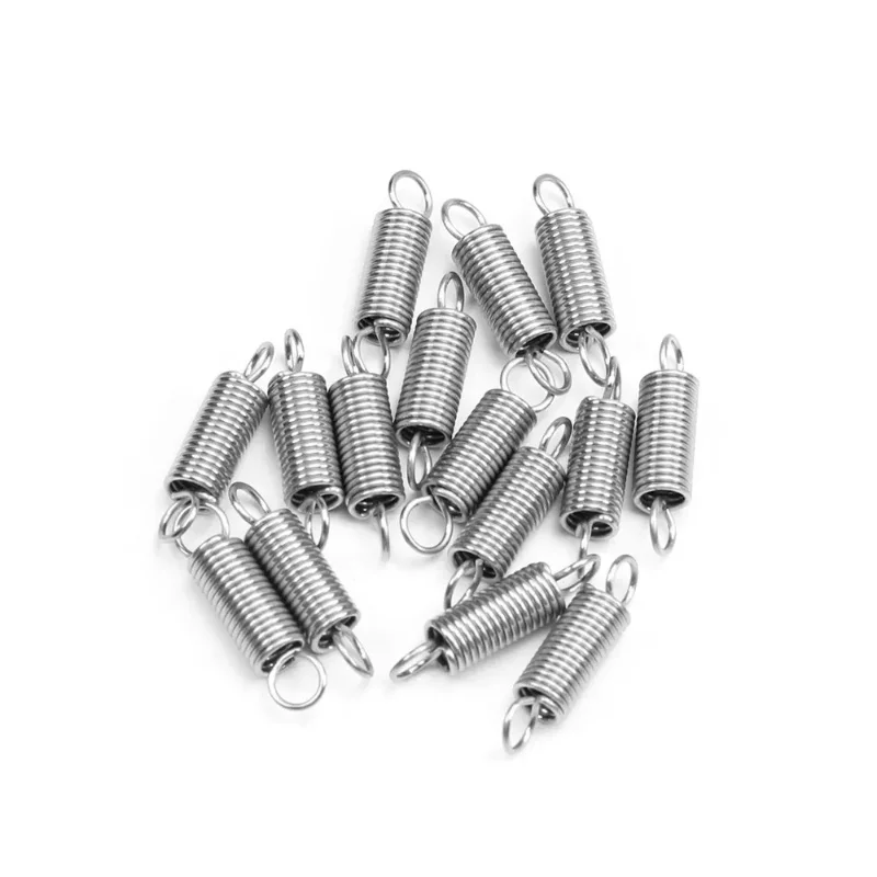 10pcs/Lot 0.2mm 304 stainless steel micro mini  extension spring with O hook, length 5-20mm
