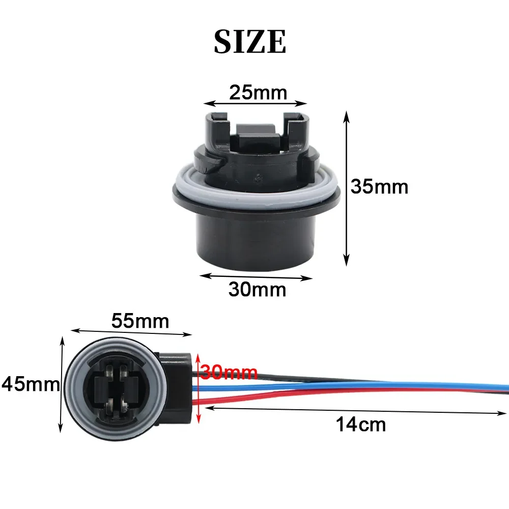 2X T25 3156 P27W 3157 P27/7W kadın soket araba farı işıkları adaptörü uzatma konektörü tak ampul tutucu LED soket adaptörü