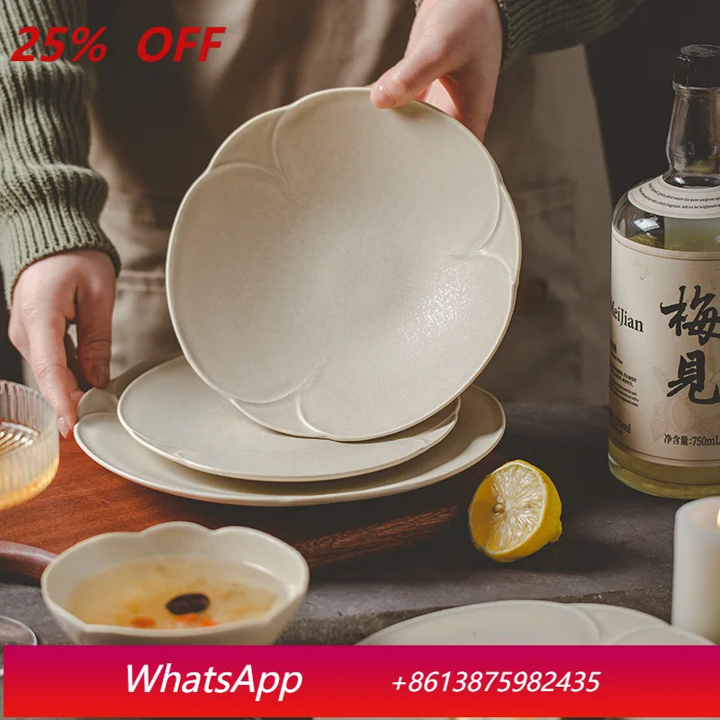 

LTT Home Dish Plate Premium Light Luxury Pasta Plate Cold Vegetable Plate