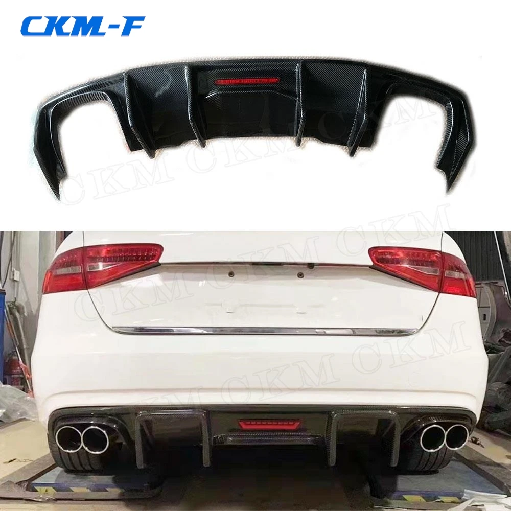 

Carbon Fiber Rear Bumper Lip Diffuser Spoiler K Style For Audi A4 B8.5 Sedan 4 Door Sline 2013-2015 Car Accessories