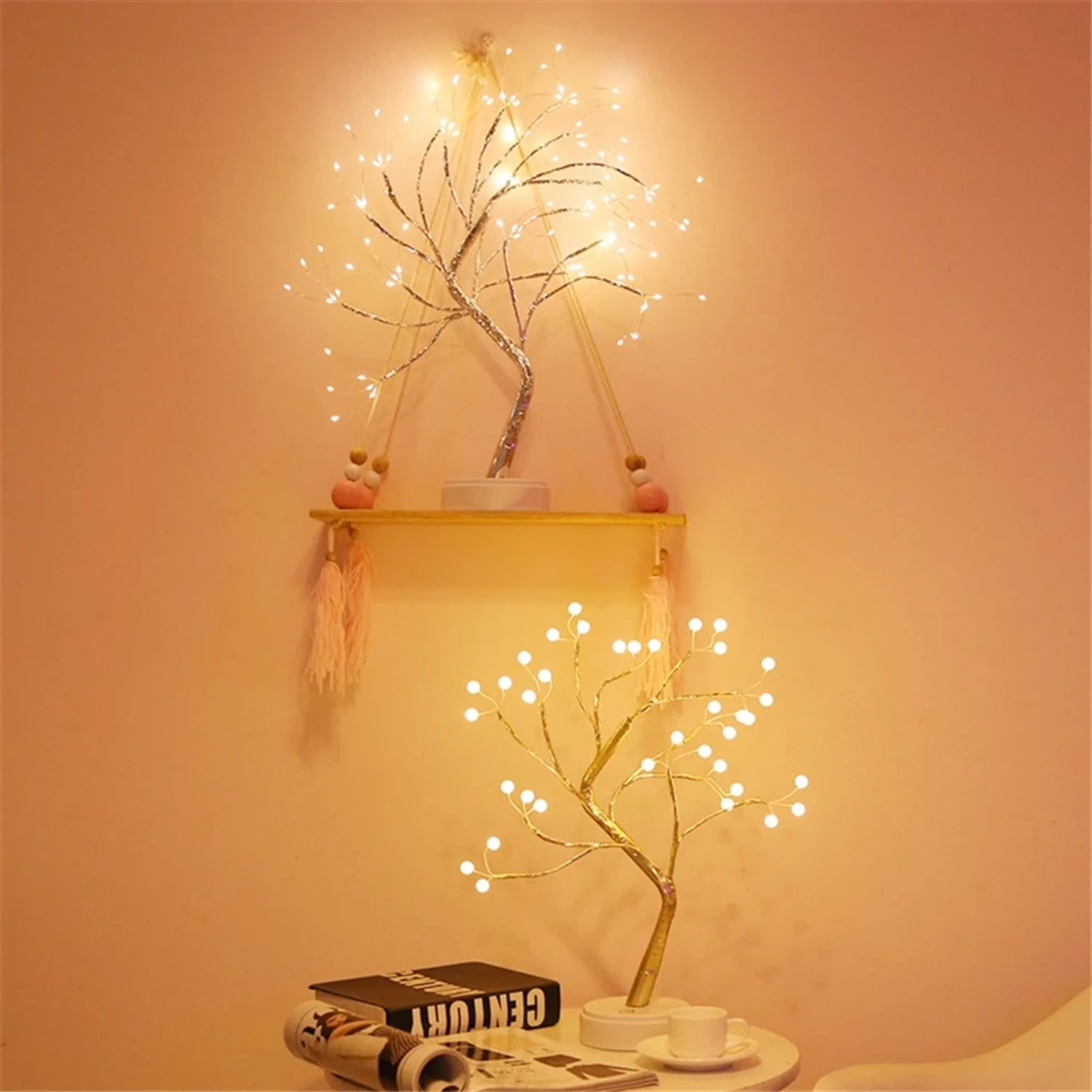 Belle et élégante lampe de nuit LED, cadeaux parfaits pour la fête des mères et HT! Cette lampe de table d'arbre, pois