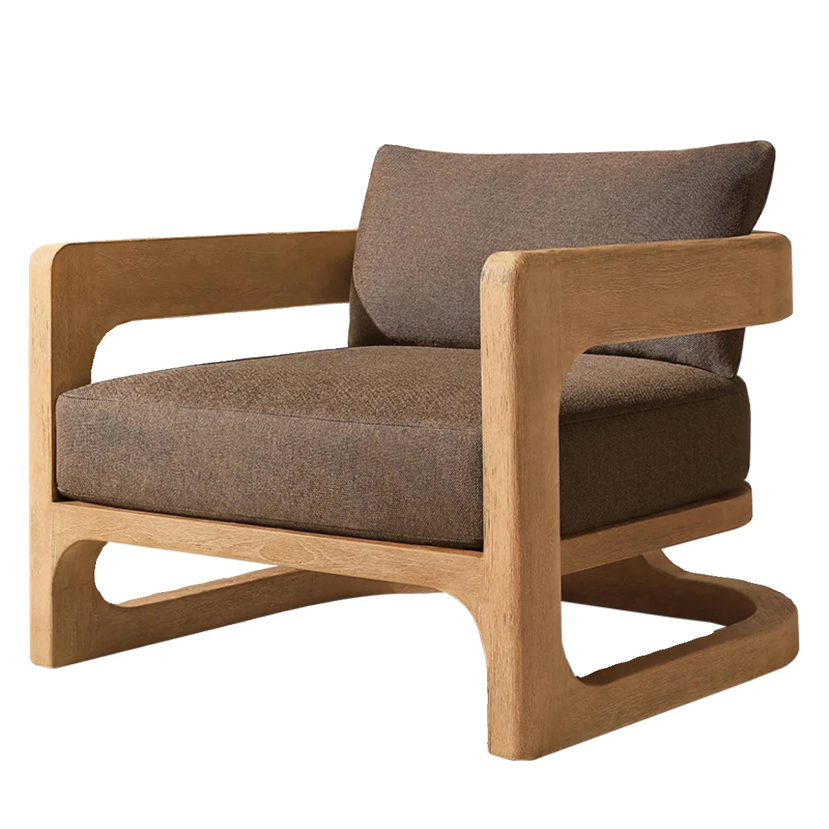 Outdoor Solid Wood Sofa Courtyard Villa Teak Sofa Outdoor Leisure Outdoor Terrace Garden Antiseptic Wood Sofa Chair