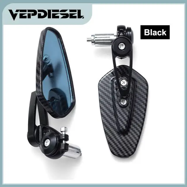 

1 PC New Carbon Fiber Pattern Motorcycle Rearview Mirror Handlebar Mirror Modified Inverted For Motorbike Street Bikes Cruiser