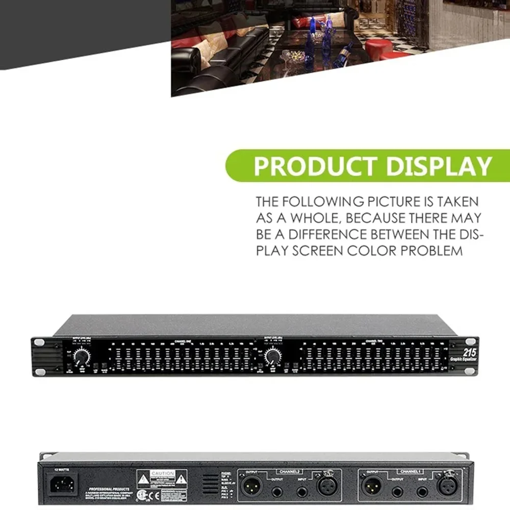 Gooermi 215 Audio Equipment High Quality Dual Channel 15 Band Graphic EQ With Gain Contral Power Switch For Stage Performance