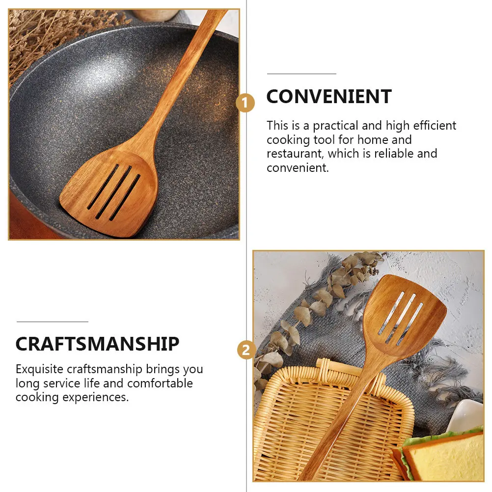 

Wooden Turner Non Stick Slotted Spatula For Kitchen Restaurant Home Cooking Tools Wooden Shovel Kitchen Utensils
