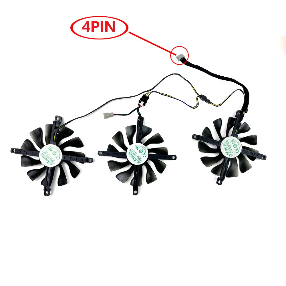 NOWY wentylator chłodzący 3FAN 85mm 4pin 6PIN do kart graficznych YESTON RTX3060 3060TI RX590 RX6600XT RX6700XT GTX1660Super GPU FAN