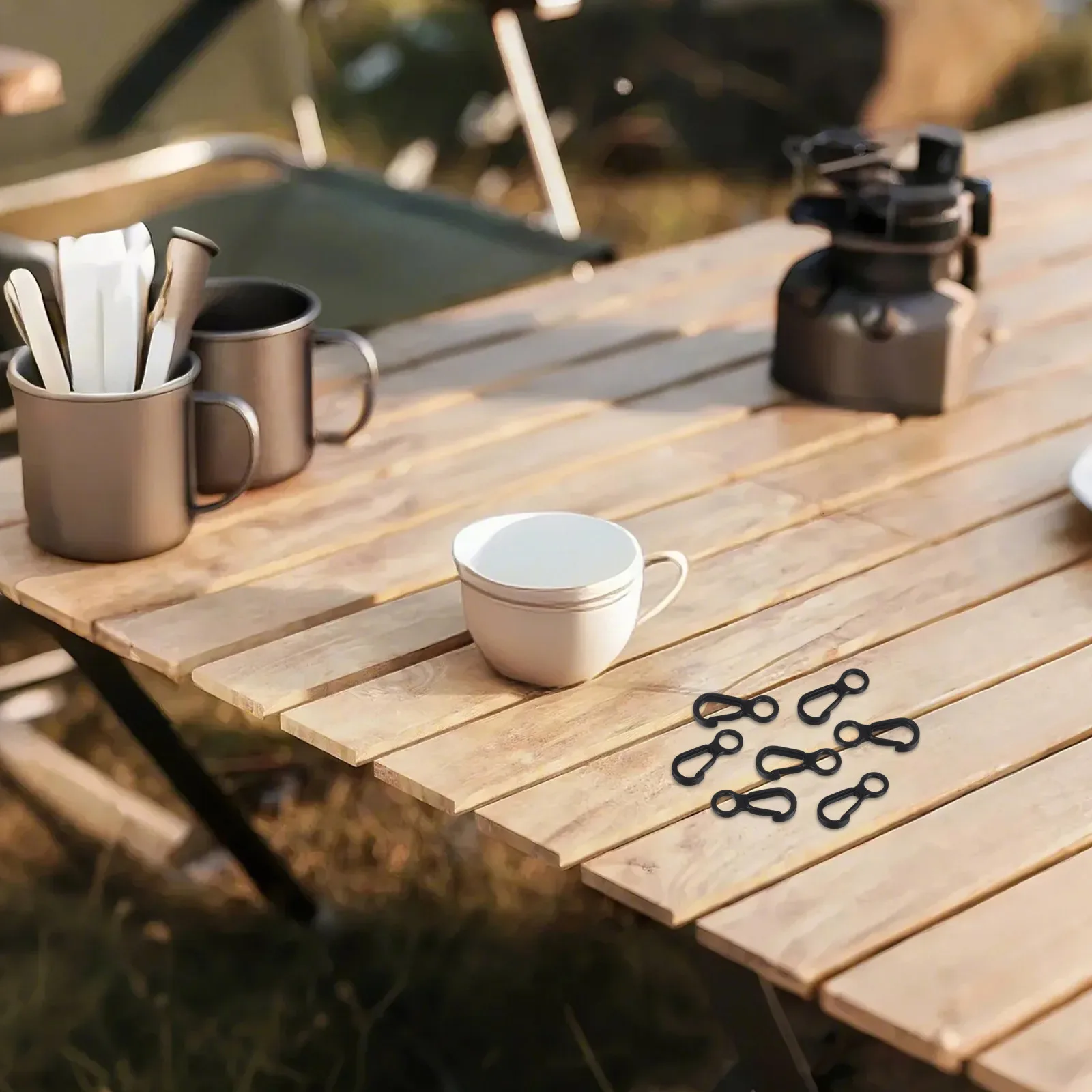 

50Pcs Mini Figure Eight Plastic Hooks Lightweight Outdoor Mountaineering Camping Climbing Rope Clips Multi Purpose