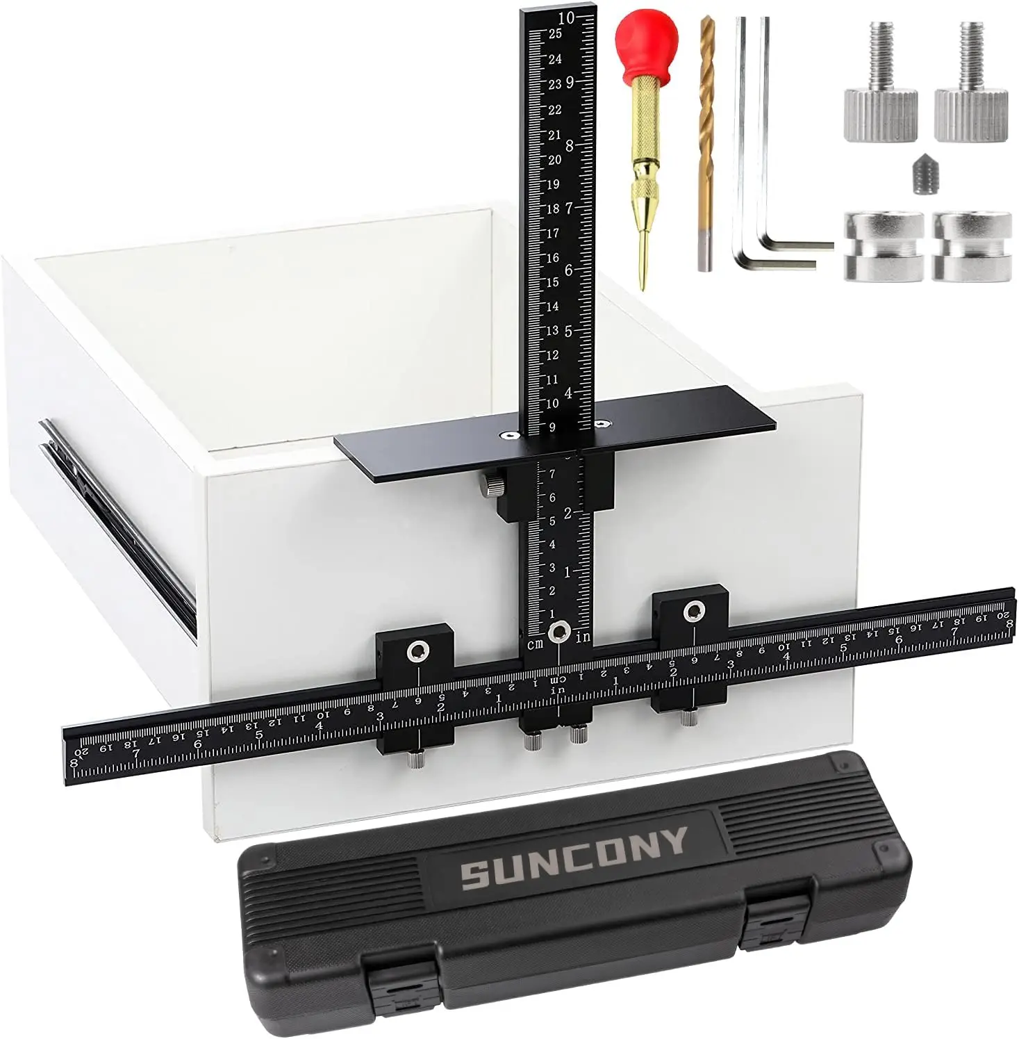 

Цельноалюминиевый регулируемый шаблон-направляющая для сверления при установке мебельной фурнитуры