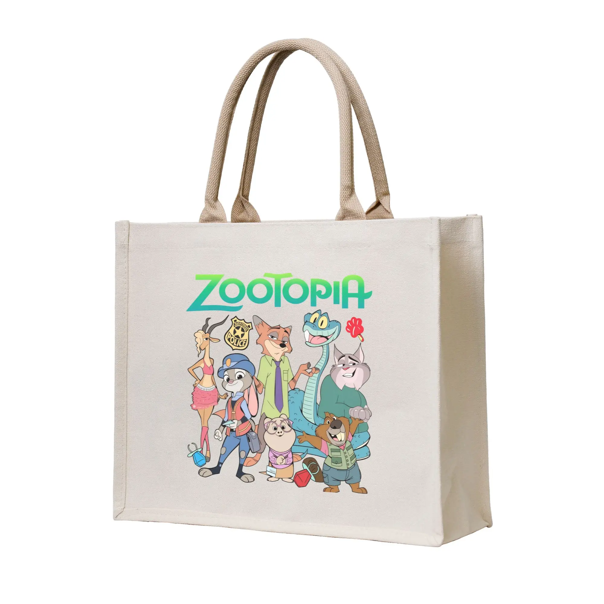 

Сумка-шоппер с принтом Z-Zootopia Friends, женская сумка-тоут, портативная сумка для покупок в стиле аниме