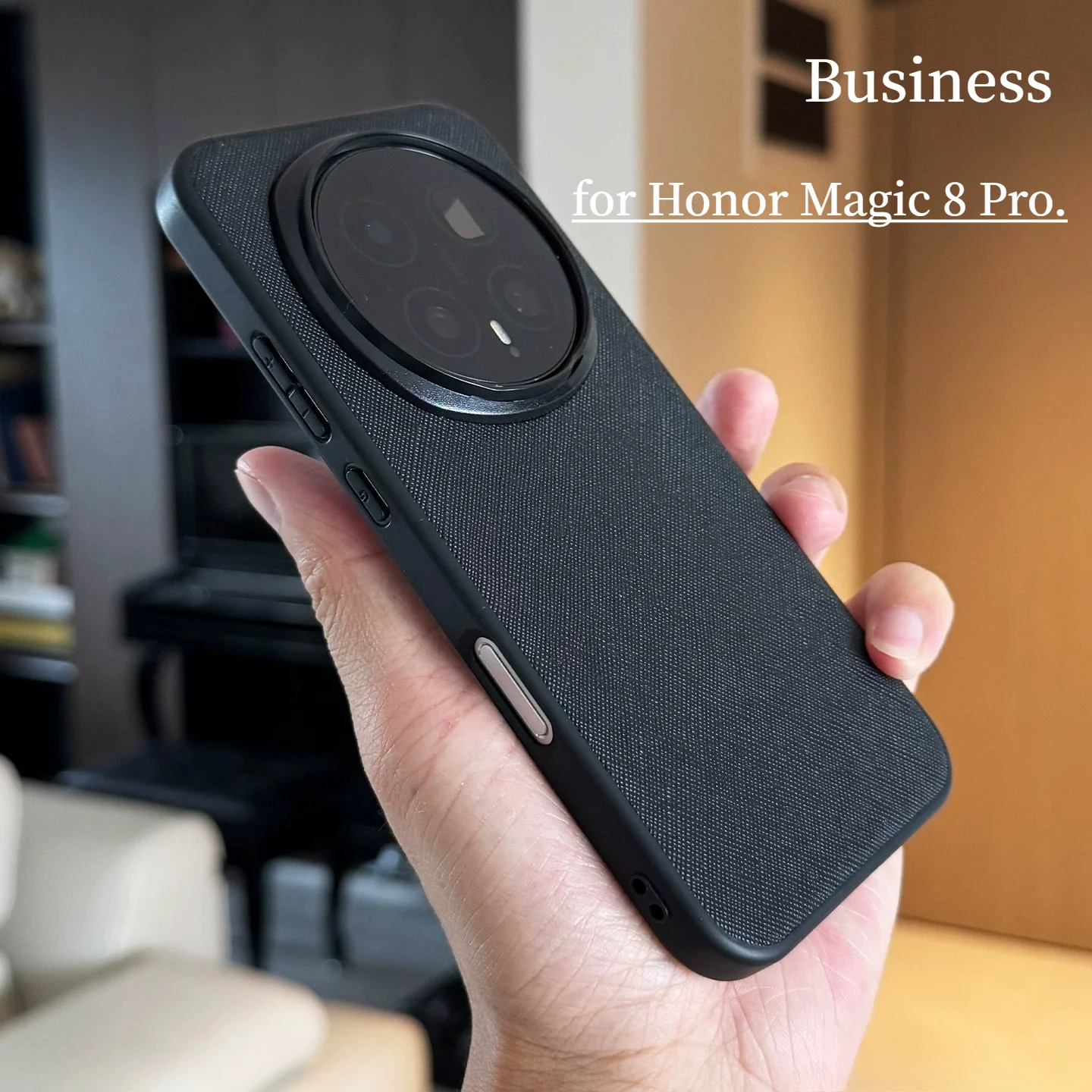 Business Luxus Schlichte Leder-Handyhülle für Huawei Honor Magic 8 Pro 7 Pro 6 Pro Kreuzmuster Stoßfeste Schutzhülle