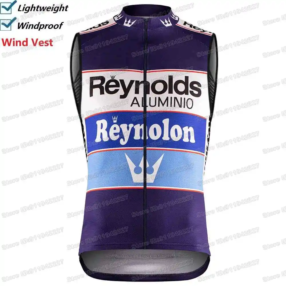 2025 Retro Reynolds Cycling Vest Windproof Men Vintage Wind Vest Road Cycling Jersey Sleeveless Bicycle Windbreaker MTB Clothing