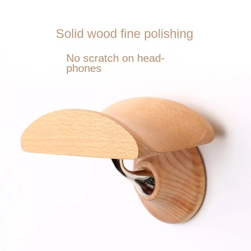 Soporte Universal de madera para auriculares, colgador montado en la pared, gancho para auriculares, estante de exhibición de Metal, accesorios para auriculares