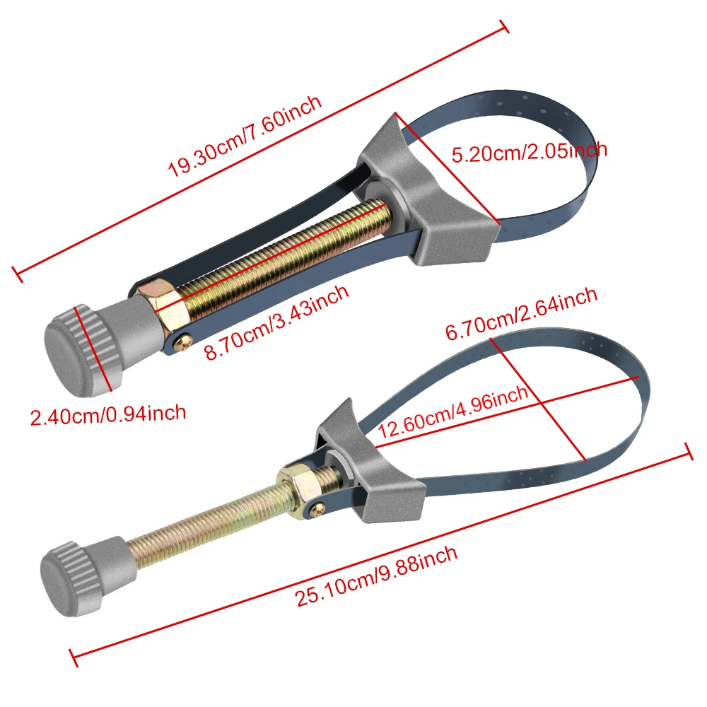 Ключ для стального ремешка, инструмент для снятия автомобильного масляного фильтра, ручные инструменты, регулируемый диаметр от 60 мм до 120 мм