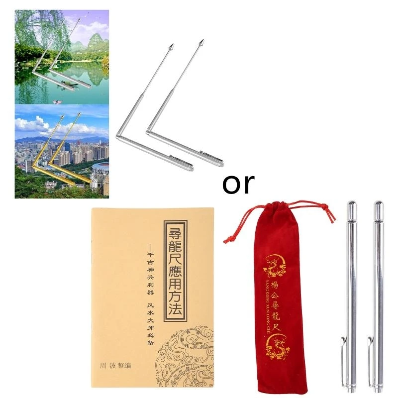 Y1AD Adjustable Divining Rods Sets for Detect Gold Water Looking for Lost and Paranormal Investigation