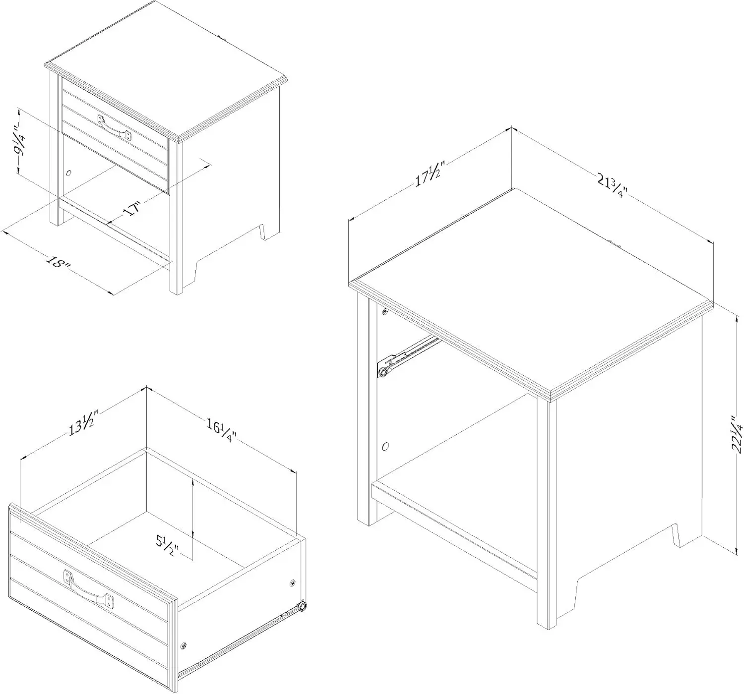 Mesa de cabeceira Ulysses com 1 gaveta Fall Oak