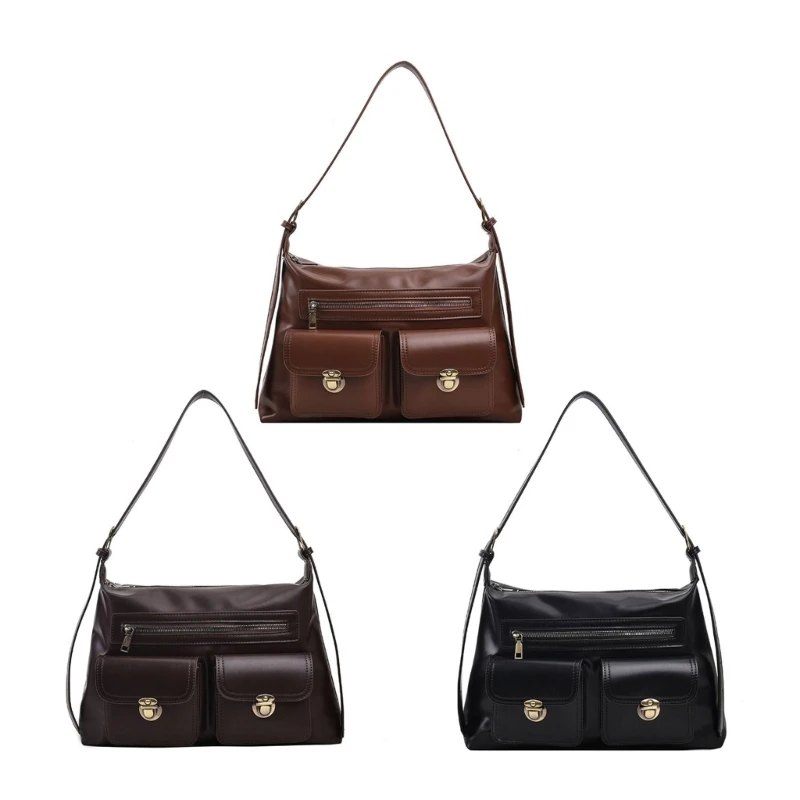 

Женская однотонная сумка через плечо из искусственной кожи, сумка через плечо с несколькими карманами, сумка и кошелек для