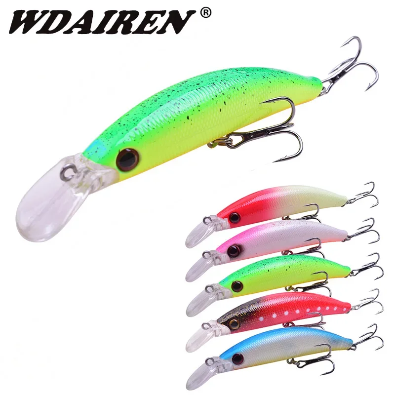 

1Pc New Model Fishing Lures 10cm 9g Laser Minnow Artificial Hard Bait Slowly Sinking Quality Professional Wobblers Crankbait