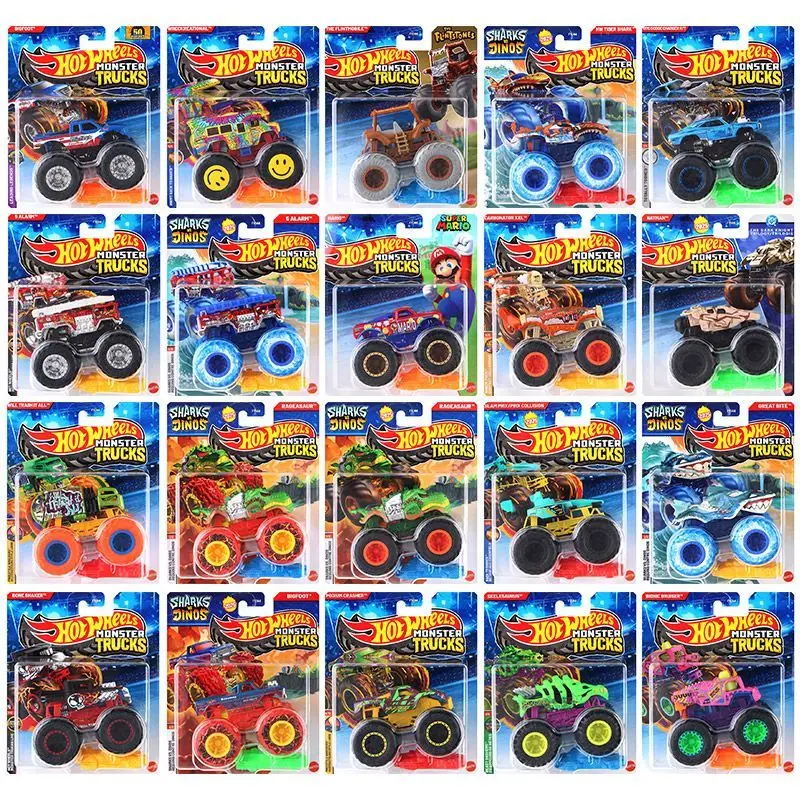 Nuevos coches auténticos Hot Wheels FYJ44 Monster Trucks Serise, coches todoterreno, escalada en la playa, colección de coches de juguete, regalo sorpresa, juguetes para coches
