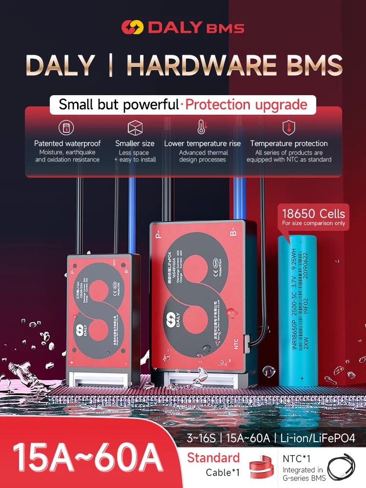 DALY бмс 3s 12v 4S 7S 8S 24V 10S 36V 13S 48V 20A 60A power bank bms Balance Low High Temperature Cut Off Protection Daly BMS