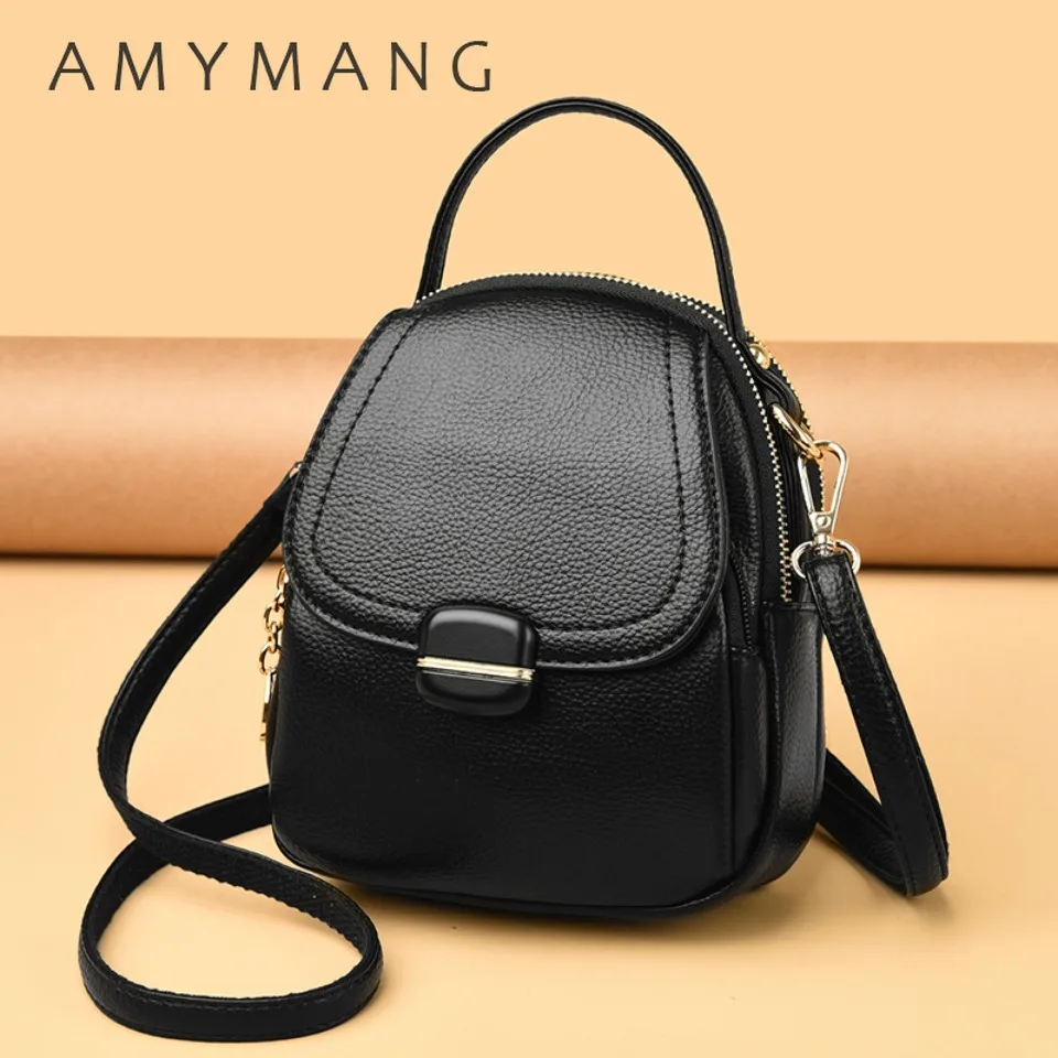 New Casual Crossbody Bags for Women Multi Layer Zipper Pu Leather Phone Bag Purses and Handbags Female Mini Shoulder Sac A Main