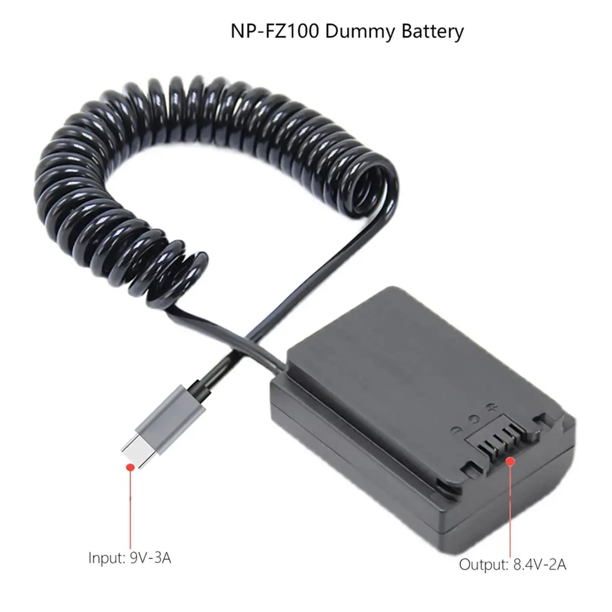 【DT56】Type-C to NP-FZ100 Dummy Battery DC Power AC Adapter for ILME-FX3 A6600 A7M3 A7M3K A7RM3 A7RM4 A9 A9M2 A7M3 Camera