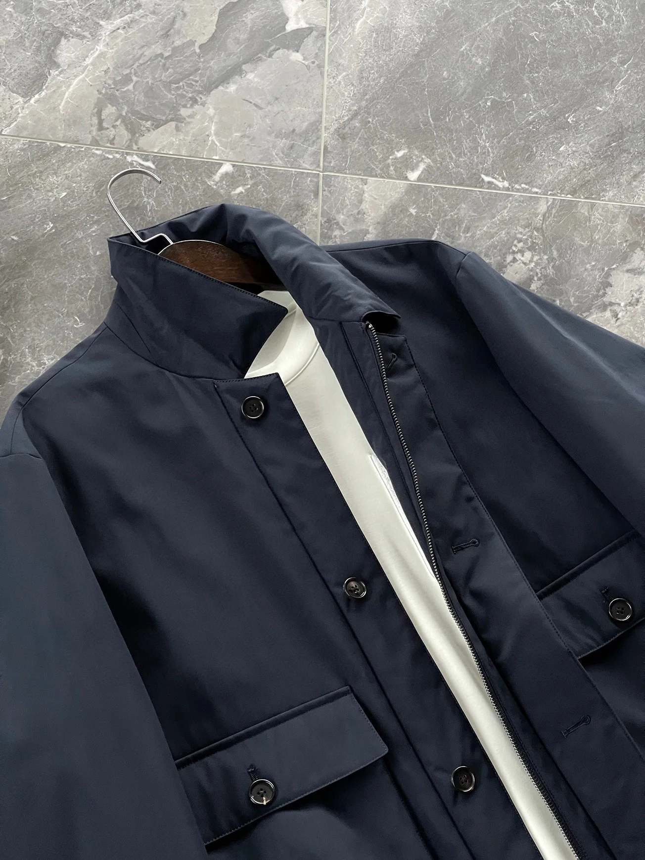 Piumino casual da uomo italiano LP Old Money Wind 90 in piuma d'oca bianca