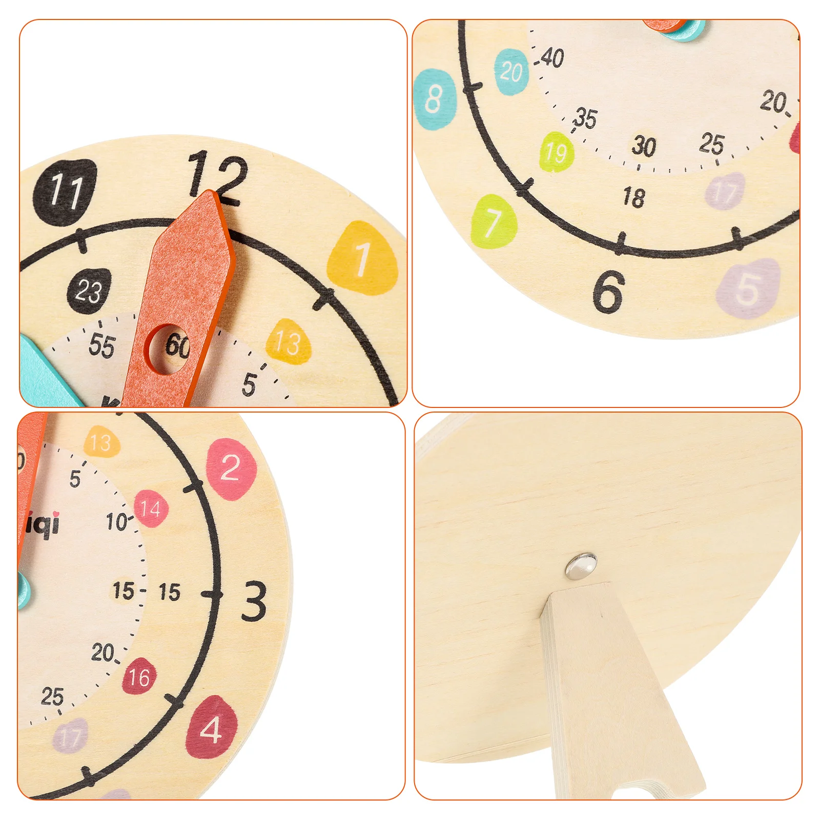 Clock Teaching Toy Toddlers Time Digital Learning Wooden Cartoon Model Kids Tell Child