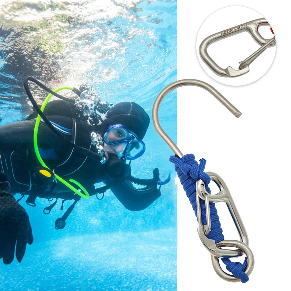 

Крюк для дайвинга из нержавеющей стали, 120 см, спиральный, с защитой от потери, для дайверов, для подводного плавания