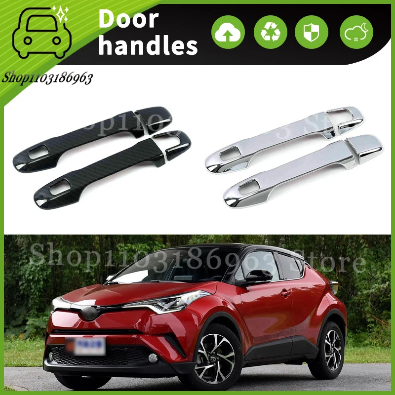 

For Toyota CHR 2018-2021 Gloss Black Chrome Car Door Handle Cover Trim Styling Accessories Car Stickers Auto Accessories