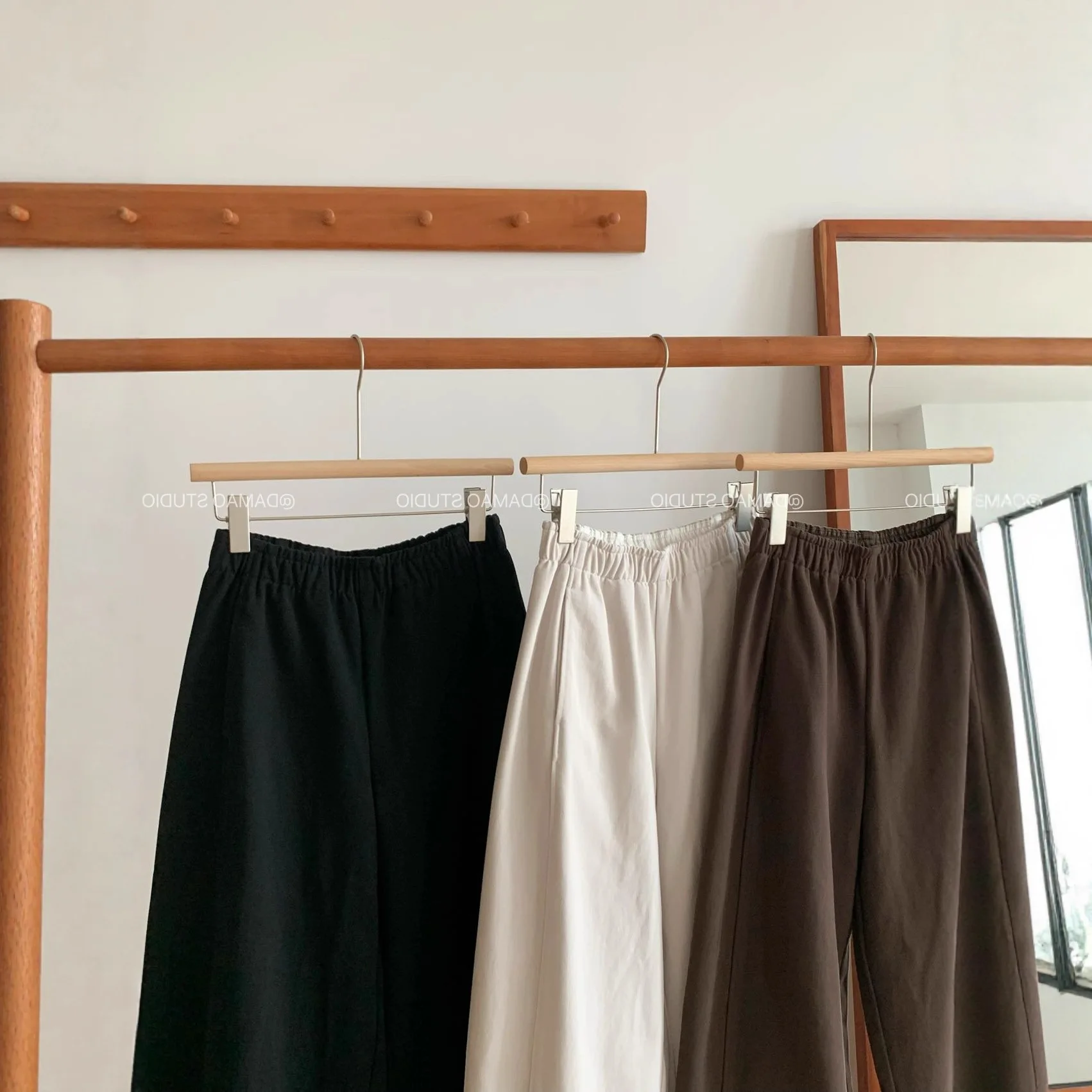 韓国ハイウエストパンツ綿フリース裏地パンツルーズ弾性ウエストパンツ多機能日常ラウンジウェアズボン