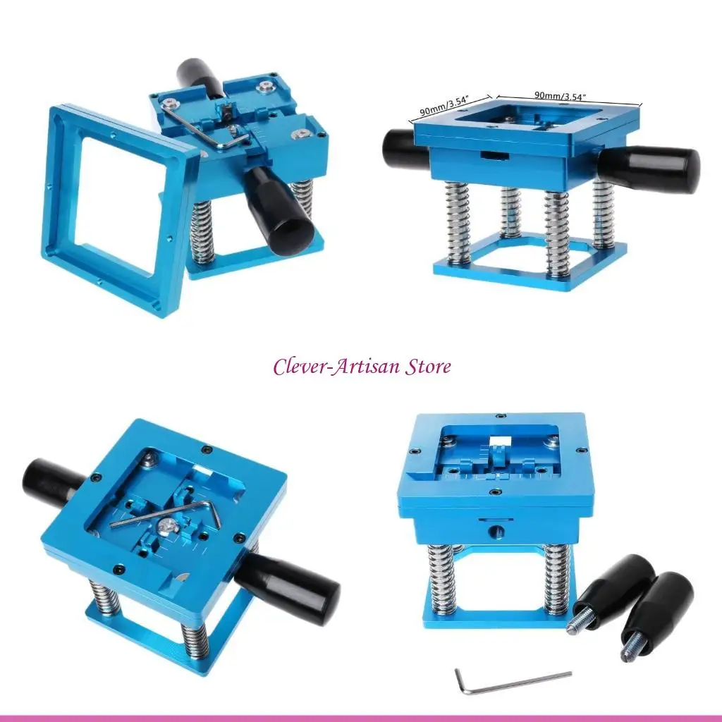 

E06B Blue BGA Reballing Station With Handle For 90mm x 90mm Template Holder Jig