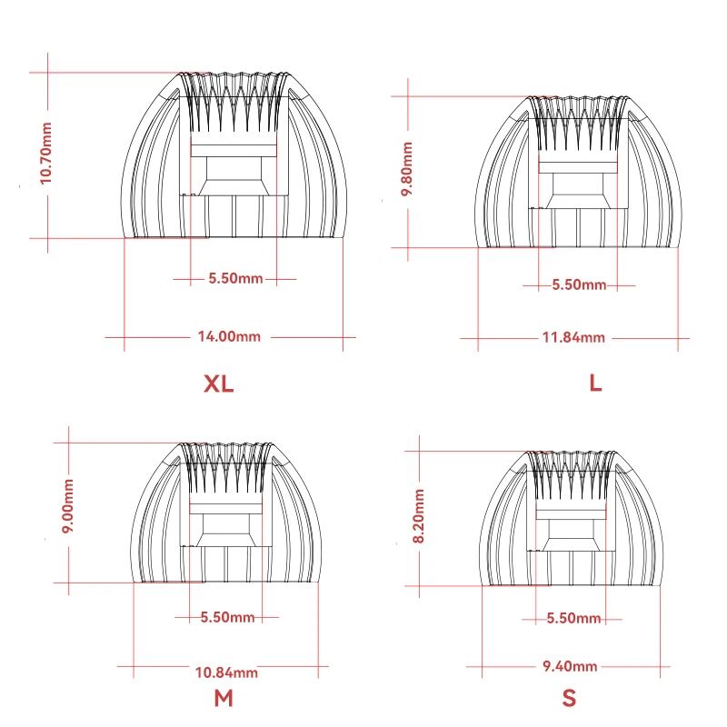 MOONDROP-guía de onda acústica + estructura de soporte doble, auriculares de silicona, puntas para las orejas, MoonDrop Kato, 3 pares