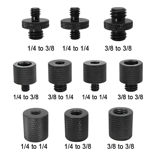 Śruba do aparatu 3/8 do 1/4 cala Głowica kulowa statywu Śruba konwersyjna Akcesoria fotograficzne Stop aluminium 1/4 3/8 Nakrętka konwersyjna