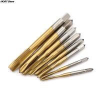 Hot！ HSS Titanium Machine Right Hand Tap Drill 3 Flute M2 M2.5 M3 M3.5 M4 M5 M6 M8 Spiral Point Thread Plug Handle Taps Die Set