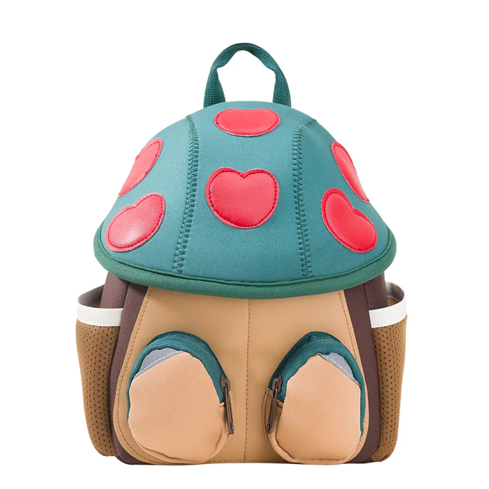 Toddler Cartoon Mushroom Backpack Cute Mini Travel Bag Wide Straps Schoolbag With Non-slip Chest Buckle for Girls Boys