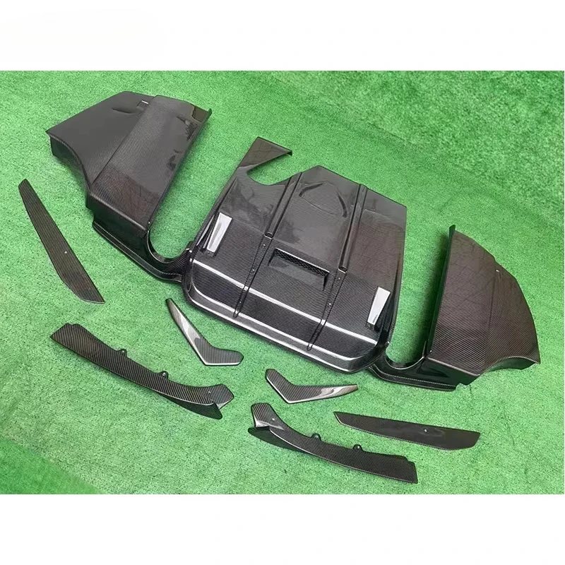 F30 ألياف الكربون GEEX نمط سبليت هيكل الناشر الخلفي شفة ممتصة للصدمات الخلفية ل 3 سلسلة F30 مخصص #4