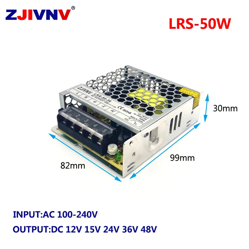 LRS-50-12v  24v can replace LRS-50-12V DC 4.2A Single Output Switching Power Supply 50w 24v 2.2a