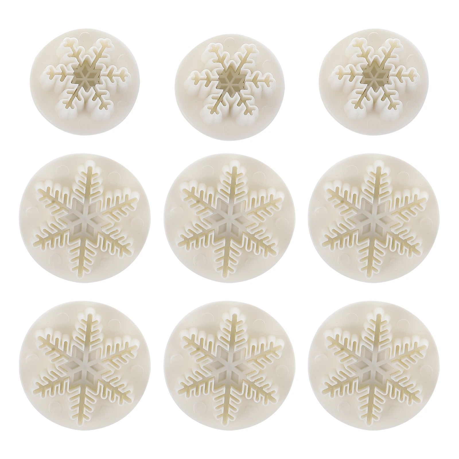 

9pcs Snowflake Cookie Molds DIY Baking Tools Easy Clean Perfect for Dough Sugar Paste Marzipan Craft Clay Christmas