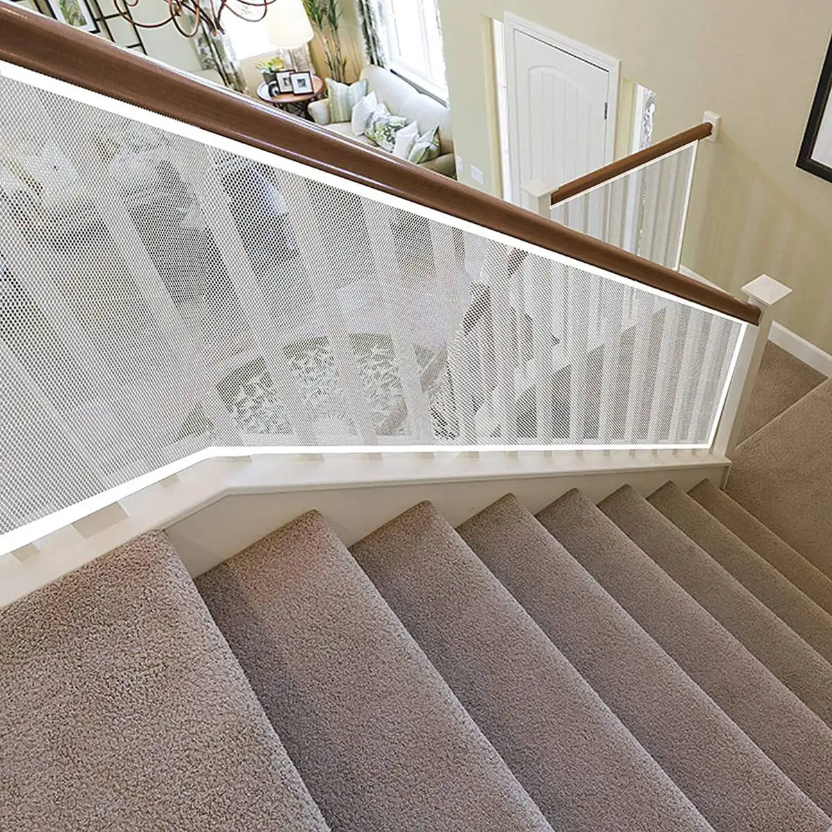 Filet d'escalier intérieur et extérieur pour enfants et animaux de compagnie, rampe de sécurité pour bébé, garde-corps de balcon, protection de rampe