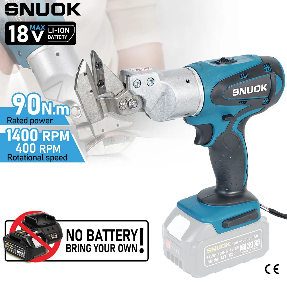 

Электроинструмент SNUOK 18V (без аккумулятора и зарядного устройства) для резки, подходит для нержавеющей стали, вентиляционных каналов и т.д. Для аккумуляторов Makita