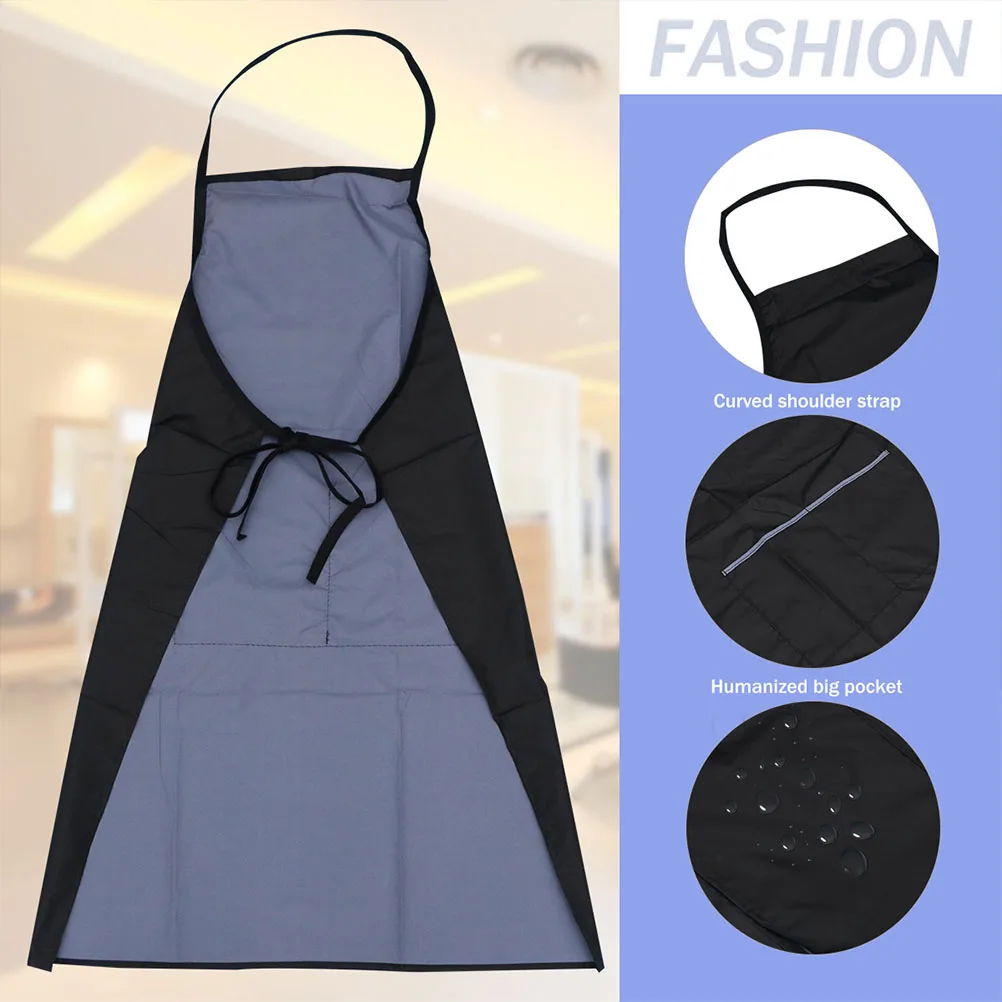 

2pcs Waterproof Apron Hair Stylist Shop Hairstylist Work Clothes Haircut Polyester Durable Anti Stain Large Pockets Easy Clean