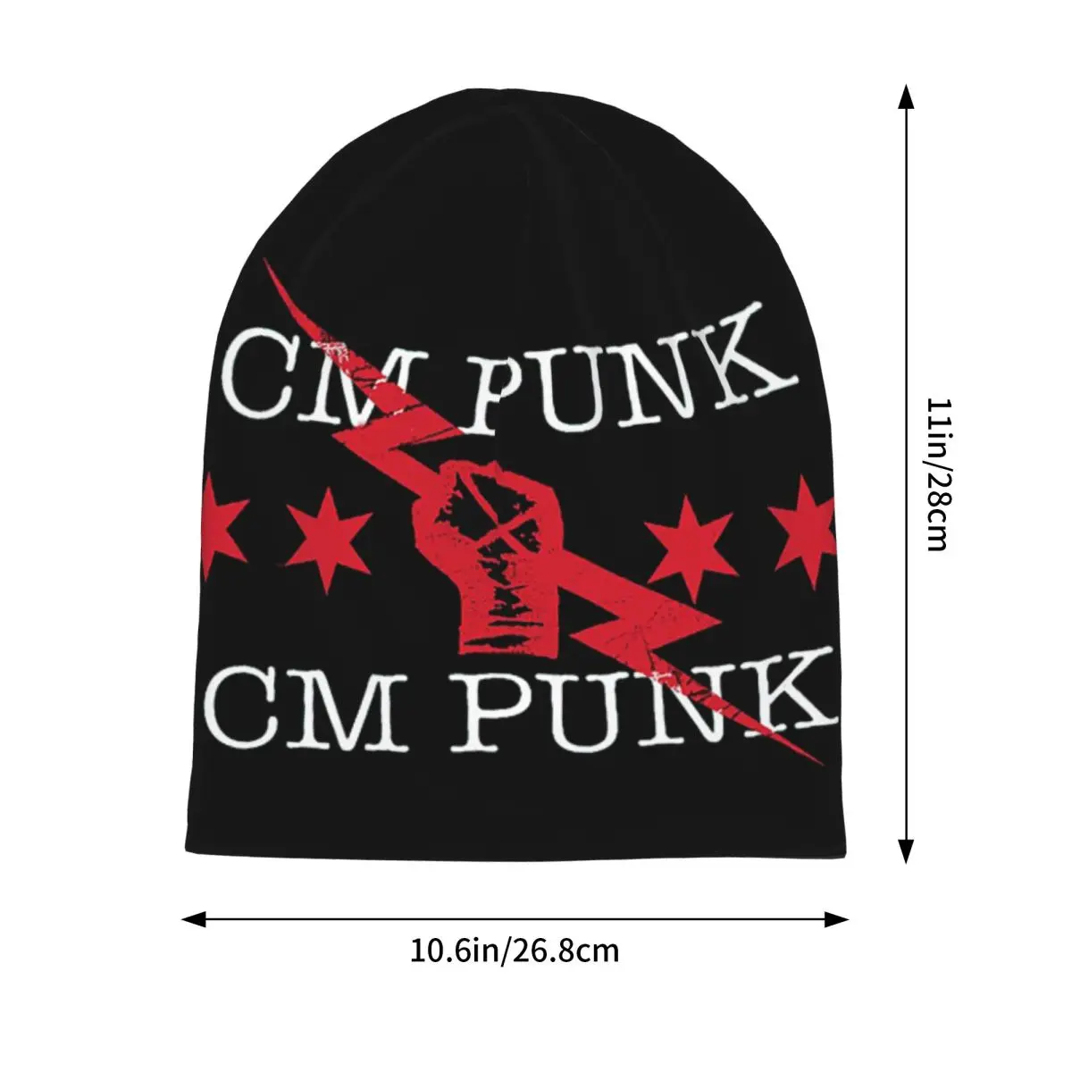 Cm Punk Logo Warm Knitted Cap Hip Hop Bonnet Hat Autumn Winter Outdoor Beanies Hats for Unisex Adult