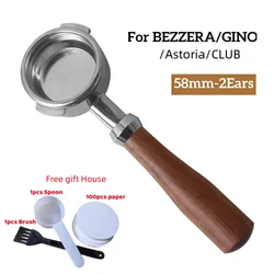 For BEZZERA/Astoria/KLUB/GINO Coffee Maker Bezzera Bottomless Filter Holder 58mm Portafilter Coffee Accessories Barista Tools