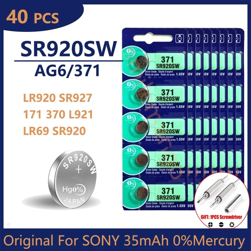 30PCS Original For SONY AG6 371 SR920SW LR920 SR927 171 370 L921 LR69 SR920 Button Batteries For Watch Toys Remote Cell Coin