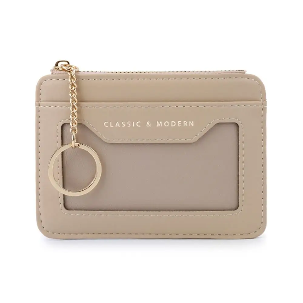 Ladies Accessory Multi-card Slots Card Bag Leather PU Leather Coin Purse Keychain Hanging Multi-card Wallet Everyday Carry